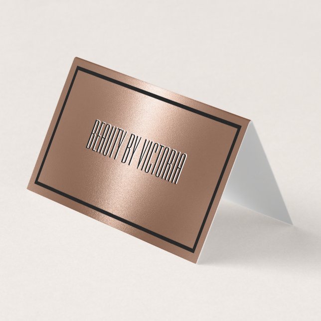 Rose Gold Copper Bronze elegant minimalist Business Card (Front)