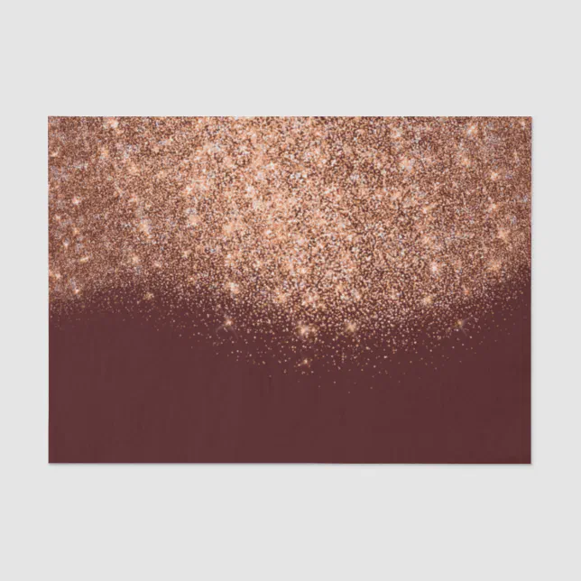 Rose Gold Copper Metallic Glitter Burgundy Maroon Tissue Paper | Zazzle