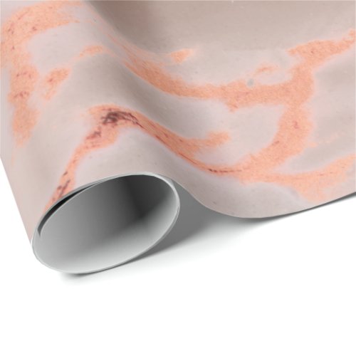 Rose Gold Copper Minimal Marble Abstract Metal Wrapping Paper