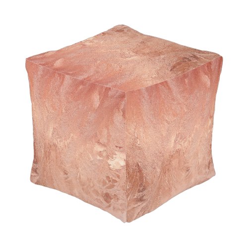 Rose Gold Copper Texture Metallic Hassock Pouf