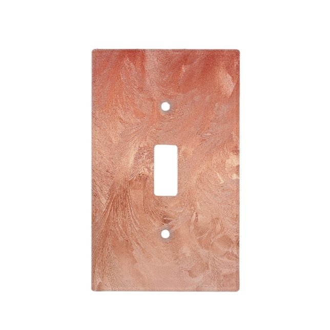 Rose Gold Copper Texture Metallic Light Switch Cover (Front)