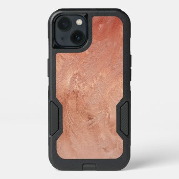 Rose Gold Copper Texture Metallic Iphone 13 Case by SterlingMoon at Zazzle