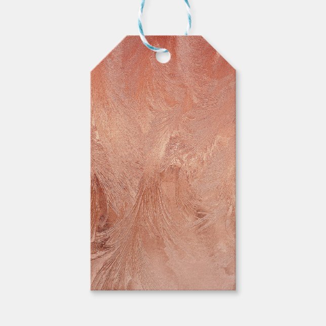 Rose Gold Copper Texture Metallic tags (Front)