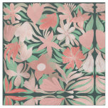 Rose Gold Coral Green Floral Leaves Illustrations Fabric