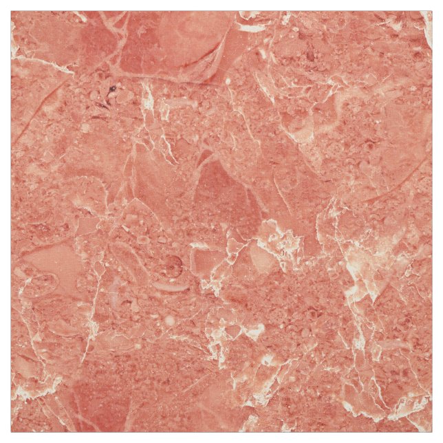 Rose Gold Coral Red Marble Texture Pattern Fabric (Swatch)