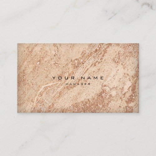 Rose Gold Creamy Beige Marble Stone Minimal Business Card