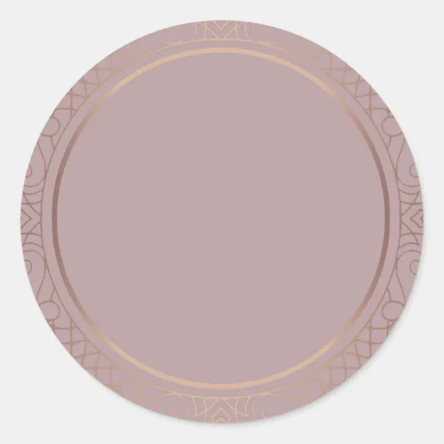 Rose Gold Creative Design Blank Template Add Text Classic Round Sticker ...