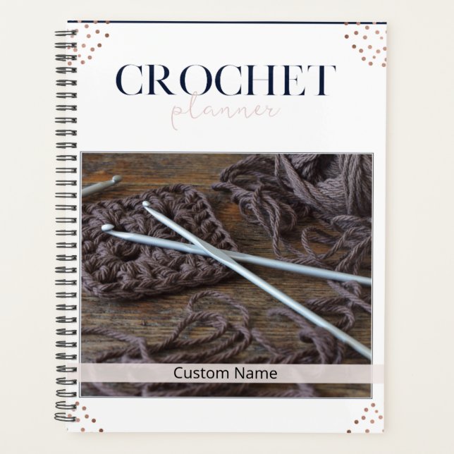 Rose Gold Crochet Planner (Front)