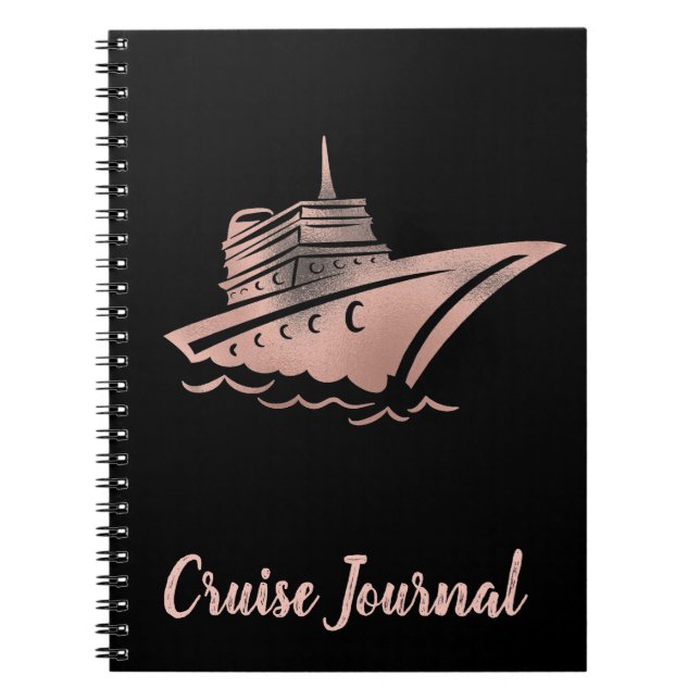 Rose Gold Cruise Ship Vacation Journal Notebook (Front)