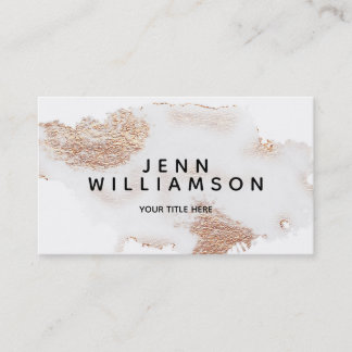 Rose gold crystal gray watercolor modern style business card
