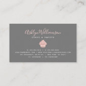 Rose Gold Cupcake Glitter Drips Bakery Pastry Chef Business Card (Back)