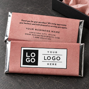 Rose Gold Custom Business Logo Promo Hershey Bar Favors