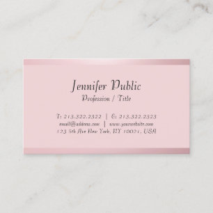 Rose Gold Custom Calligraphed Script Template Business Card