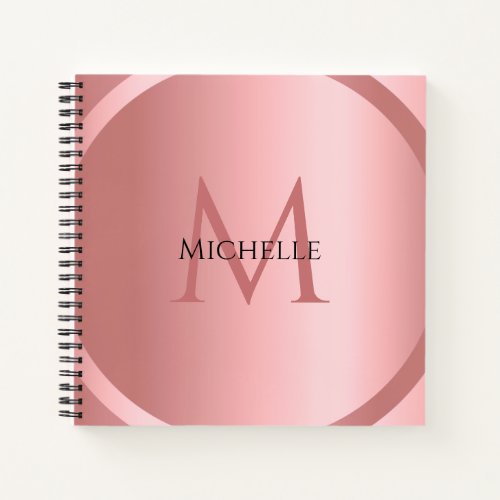 Rose Gold Custom Elegant Monogram Modern Template Notebook