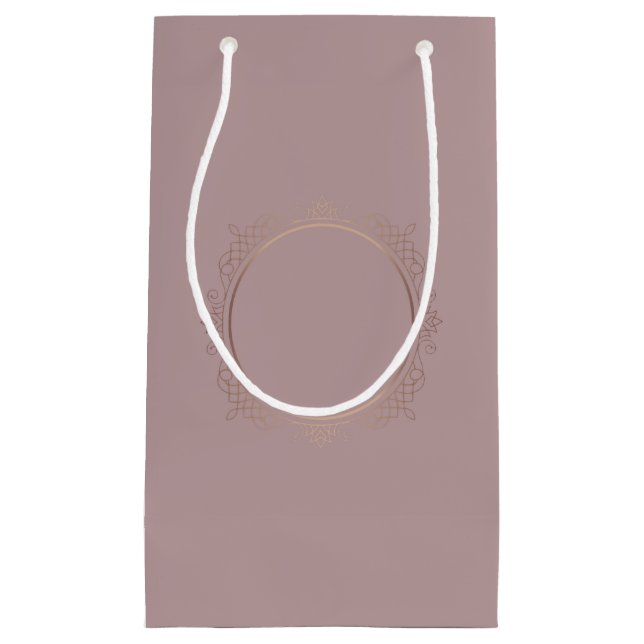 Rose Gold Custom Elegant Trendy Blank Template Small Gift Bag (Front)