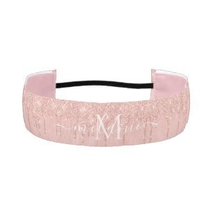 Rose Gold Custom Letter and Name Athletic Headband