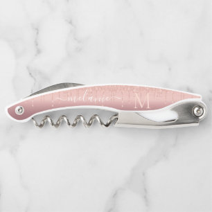 Rose Gold Custom Letter Name Waiter's Corkscrew