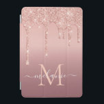 Rose Gold Custom Letter Your Name iPad Air Cover<br><div class="desc">iPad Covers with Monogram Name Text Rose Gold Blush Glitter Sparkle Personalized Birthday - Anniversary or Wedding Gift / Suppliest - Add Your Letter / Name - Text or Remove - Make Your Special iPad Cases Gift - Resize and move or remove and add text / elements with customization tool....</div>
