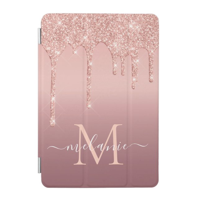 Rose Gold Custom Letter Your Name iPad Air Cover (Front)
