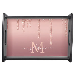 Rose Gold Custom Letter Your Name Serving Tray