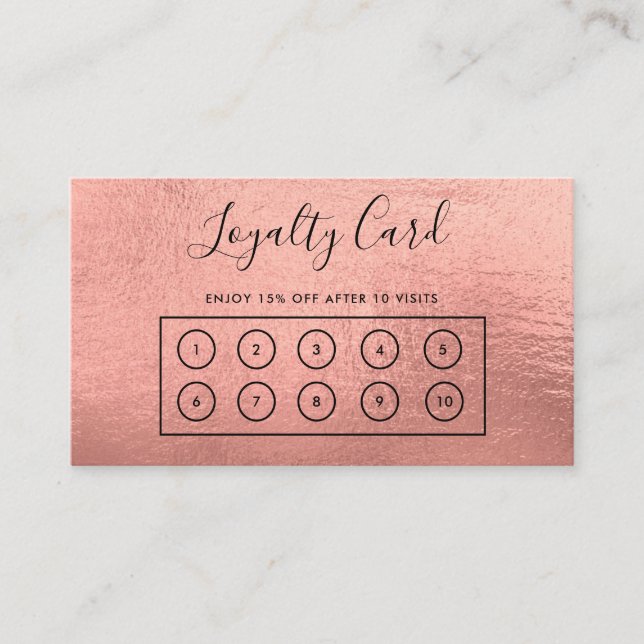 Rose Gold Custom Loyalty Card (Front)