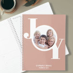 Rose Gold Custom Photo Planner<br><div class="desc">This modern 2023 Planner features the word JOY in stylish typography on a blush pink,  rose gold background.
Easily customizable with your photo,  name,  and year.</div>
