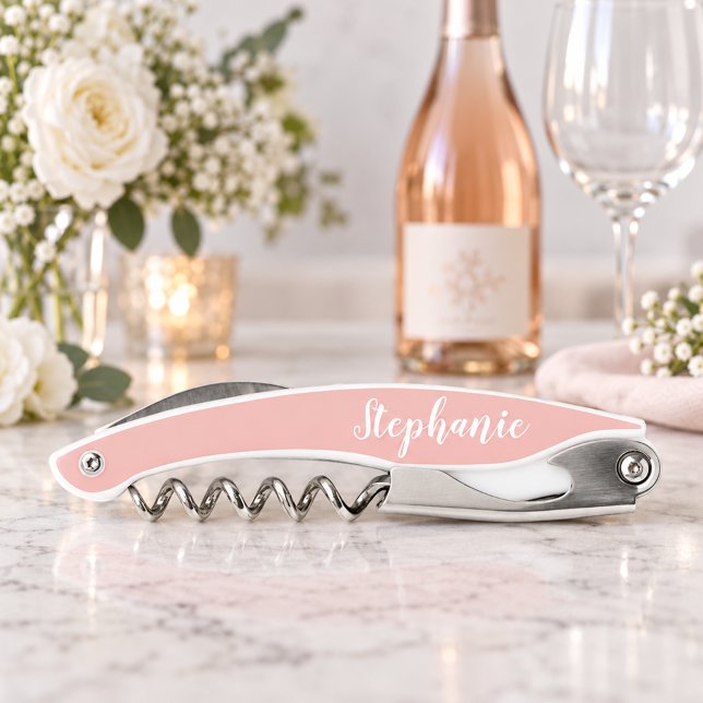 Rose Gold Custom Script Monogram Waiter's Corkscrew (Creator Uploaded)