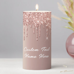 Rose Gold Custom Text Name Candle