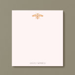 Rose Gold Cute Bee  Pink Nature Personalized Notepad<br><div class="desc">Bumblebee illustration by Maura Reed. An unique,  one of a kind design.</div>