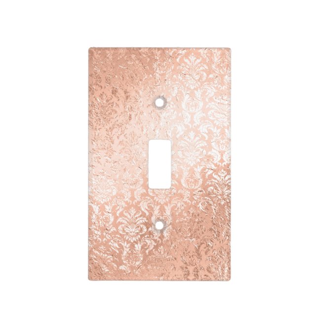 Rose Gold Damask  Light Switch Cover (Front)