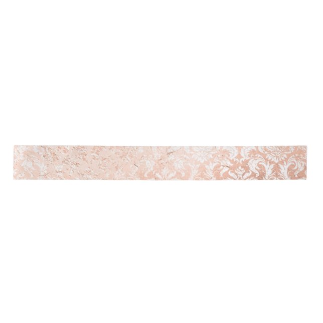 Rose Gold Damask Satin Ribbon (Front)