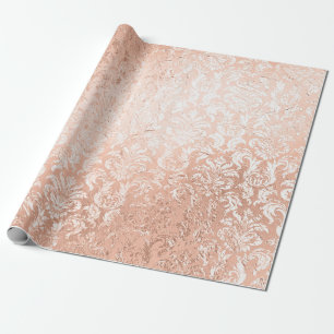 Rose Gold Damask Wrapping Paper