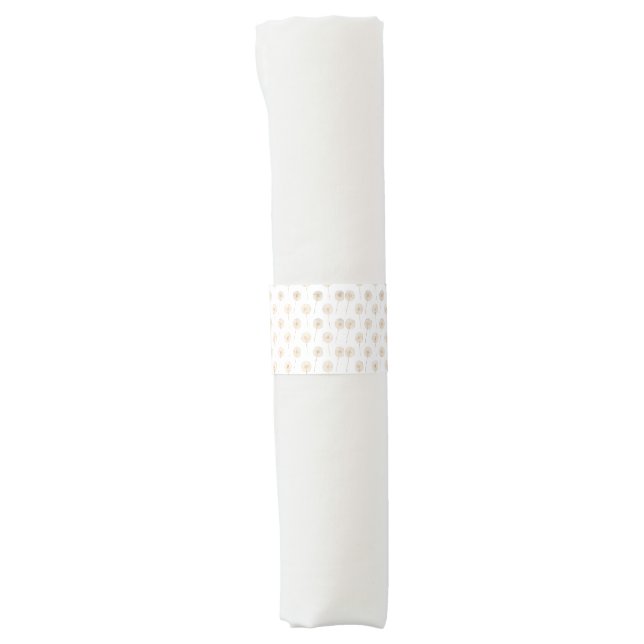 Rose gold dandelion wish white background napkin bands (Front)