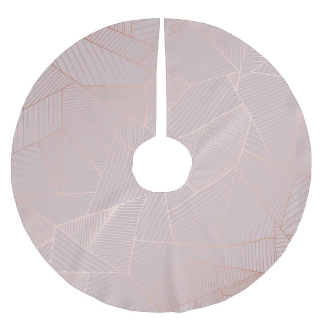 Rose gold decorative background, elegant. brushed polyester tree skirt (Front)