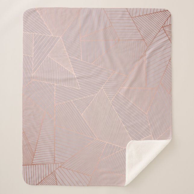 Rose gold decorative background, elegant. sherpa blanket (Front)