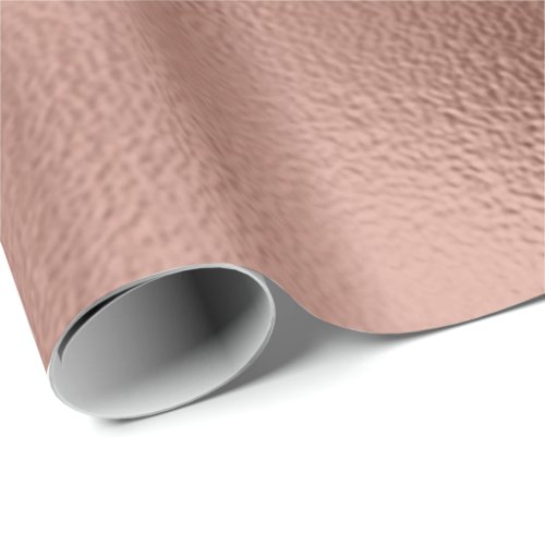 Rose Gold Delicate Metallic Minimalism Glass Peach Wrapping Paper