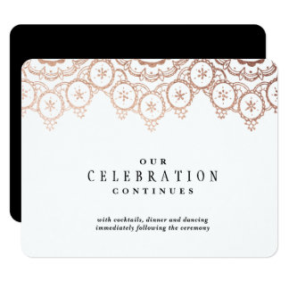 Rose Gold Delicate Wedding Enclosure Card