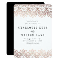 Rose Gold Delicate Wedding Invitation