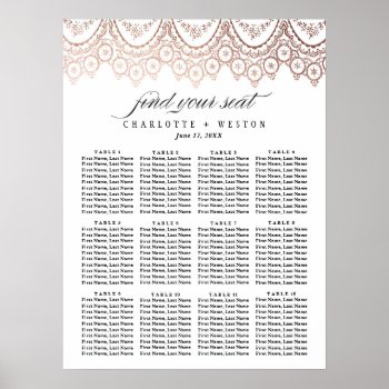 Rose Gold Delicate Wedding Seating Chart by blush_printables at Zazzle