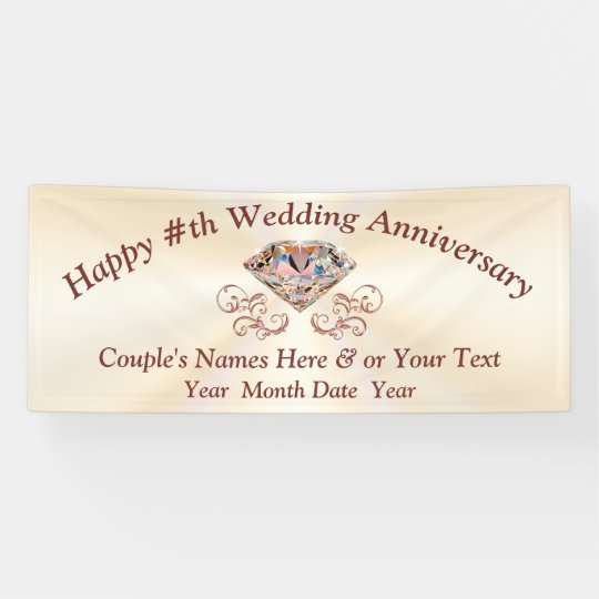 rose gold diamond anniversary banner personalized banner zazzle com