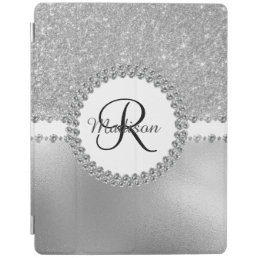 Rose Gold Diamond Bling Monogram Pretty Trendy iPad Smart Cover