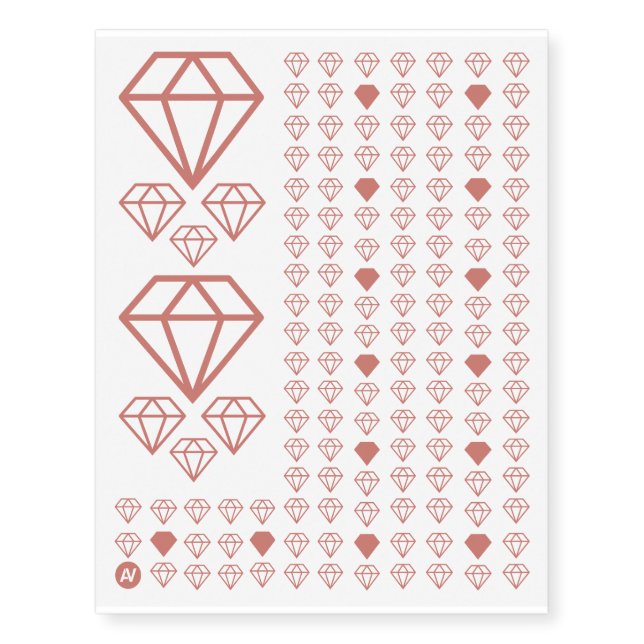 Rose Gold Diamond Collection Temporary Tattoos (Front)