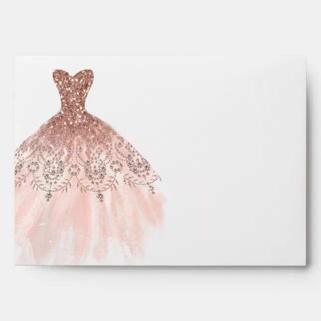 Rose Gold Diamond Dress Envelope | Zazzle