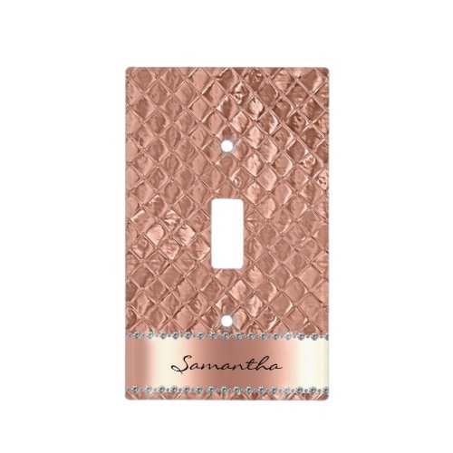 Rose Gold Diamond Foil Look Texure Light Switch Cover