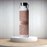 Rose Gold Diamond Glitter Bling Metallic Monogram  Water Bottle<br><div class="desc">This design may be personalized in the area provided by changing the photo and/or text. Or it can be customized by clicking Personalize this Template and then choosing the click to customize further option and delete or change the color of the background, add text, change the text color or style,...</div>