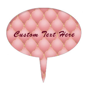 Rose Gold Diamonds Cake Topper with Custom Text