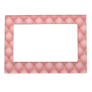 Rose Gold Diamonds Tufted Magnetic Frame