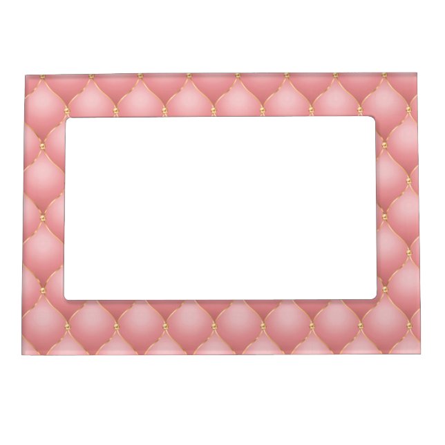 Rose Gold Diamonds Tufted Magnetic Frame (Front)