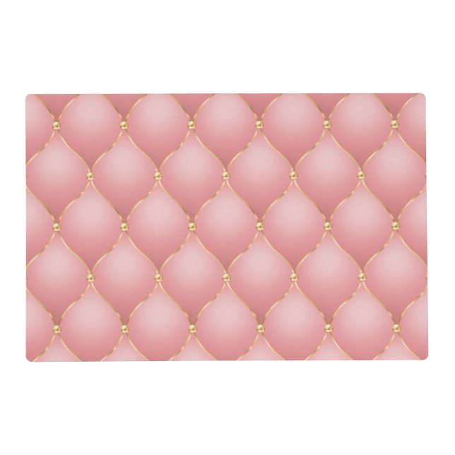 Rose Gold Diamonds Tufted Placemat (Front)