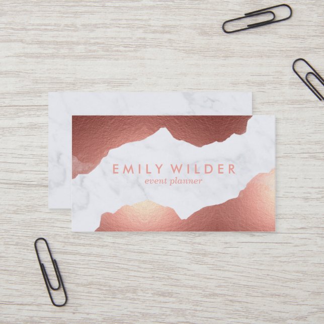 Rose Gold Dipped Marble | Business Card (Front/Back In Situ)